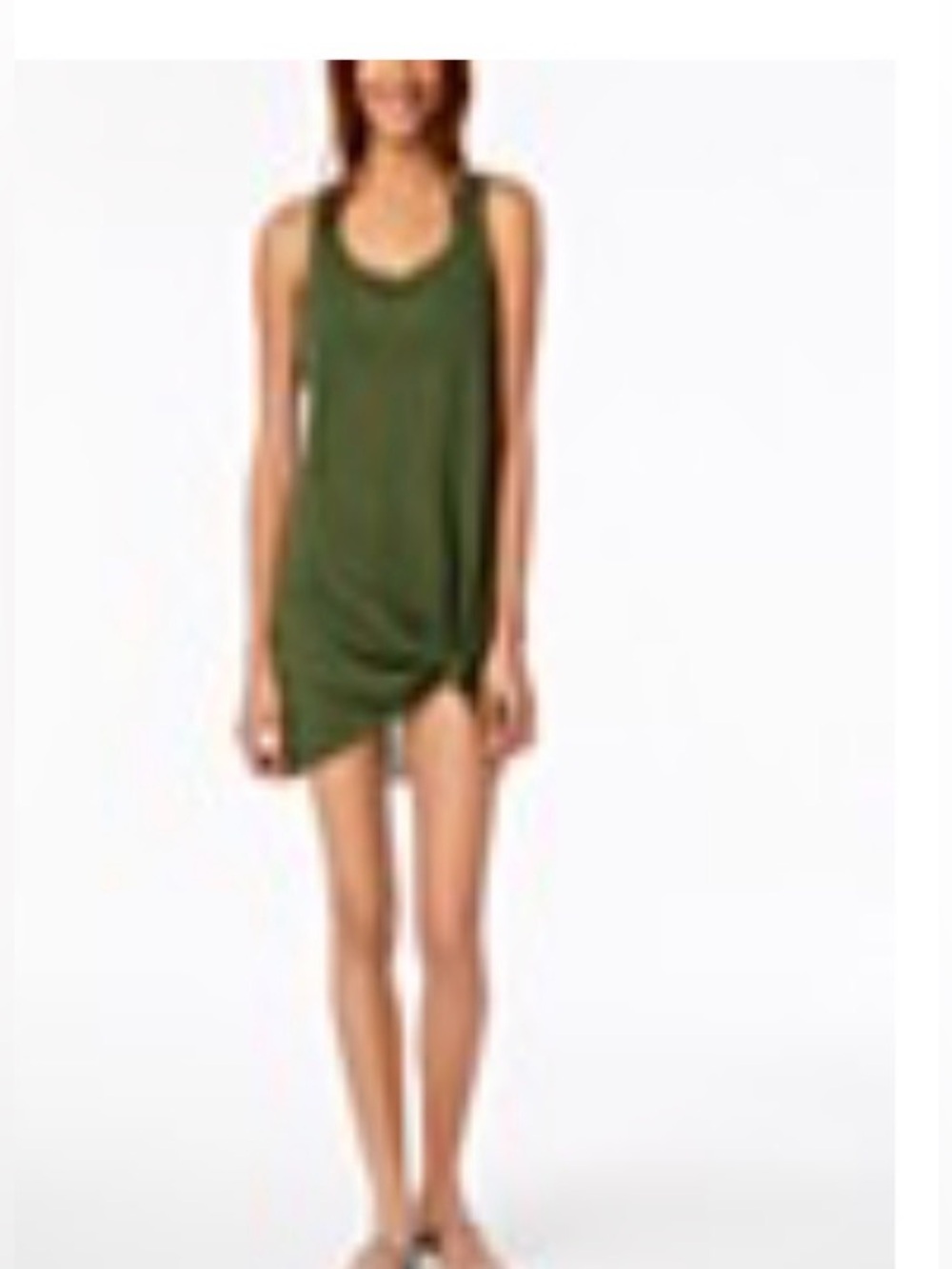 NWT Miken Juniors Sheer Tank Dress Cover-up, olive, S